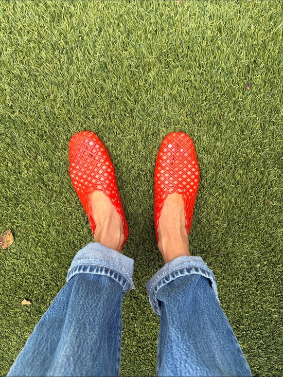 Steve Madden Shoes - Steve Madden orange lattice jelly flats